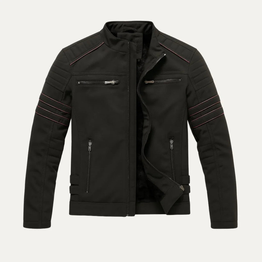 Veste en Cuir Homme Style Torino avec Doublure en Polaire pour Automne et Hiver 3