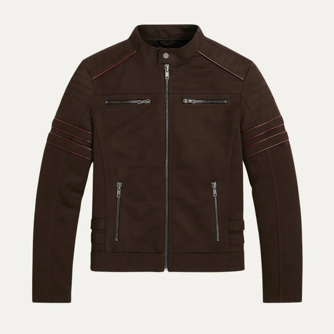 Veste en Cuir Homme Style Torino avec Doublure en Polaire pour Automne et Hiver 5