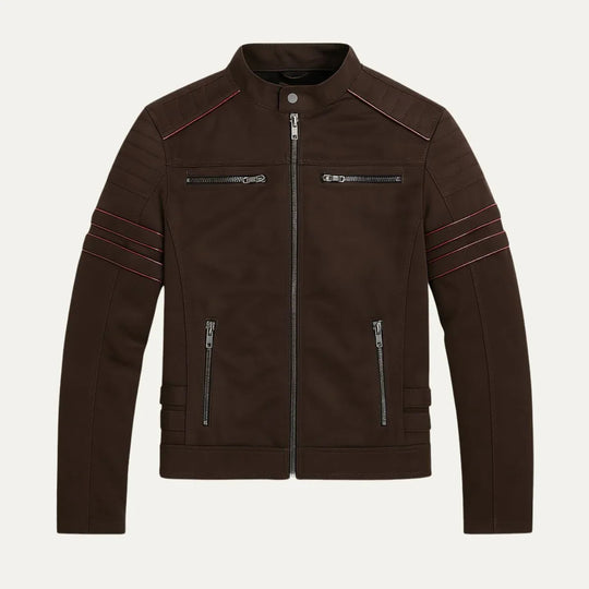 Veste en Cuir Homme Style Torino avec Doublure en Polaire pour Automne et Hiver 5