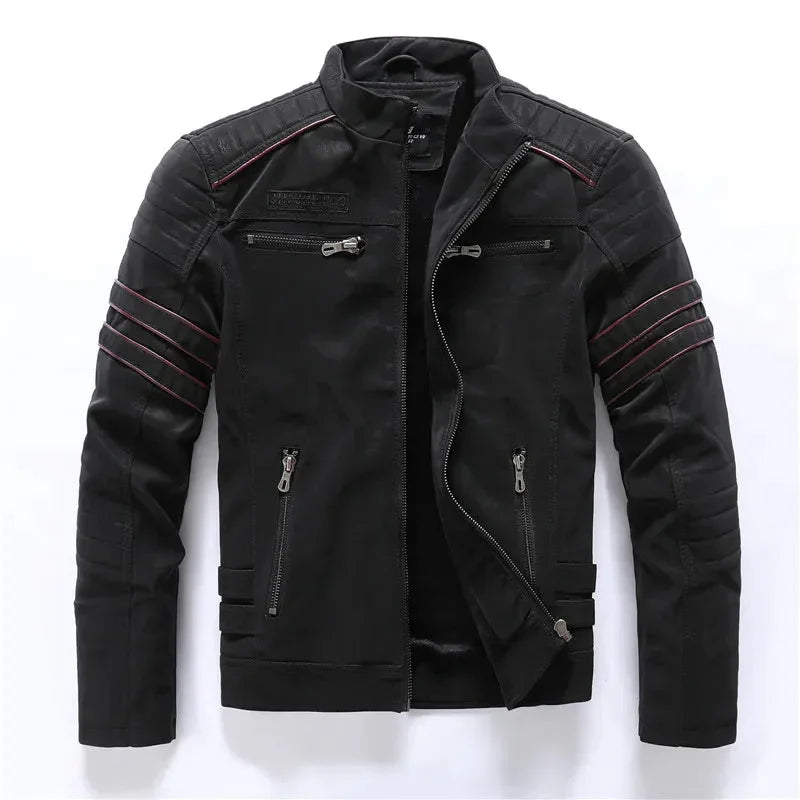 Veste en Cuir Homme Style Torino avec Doublure en Polaire pour Automne et Hiver 6