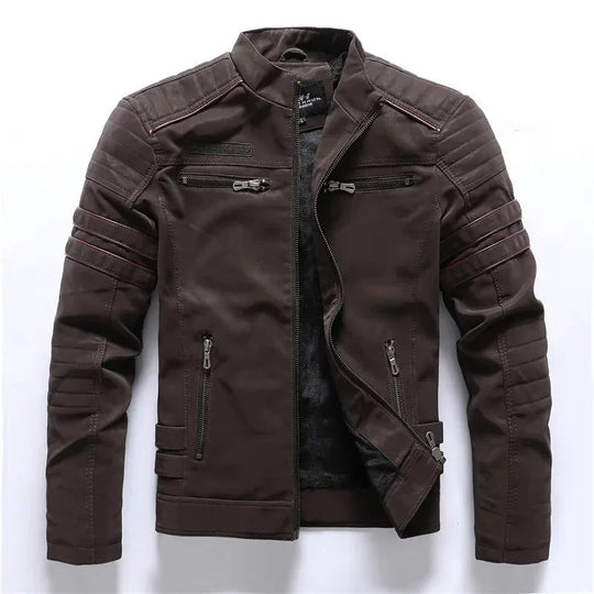 Veste en Cuir Homme Style Torino avec Doublure en Polaire pour Automne et Hiver 8