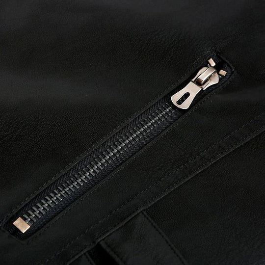 Veste en Cuir PU pour Hommes avec Détails Rouges 5