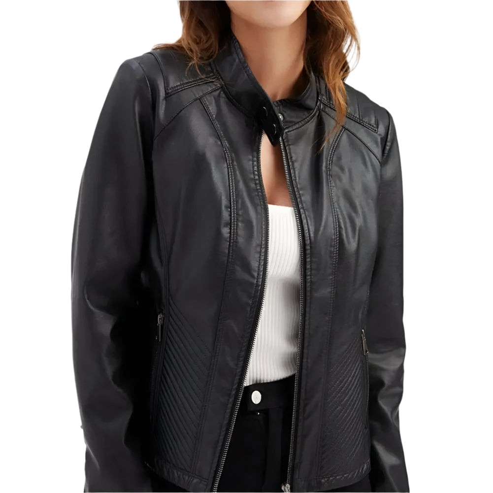 Veste en Cuir pour Femme Style Élégant 0