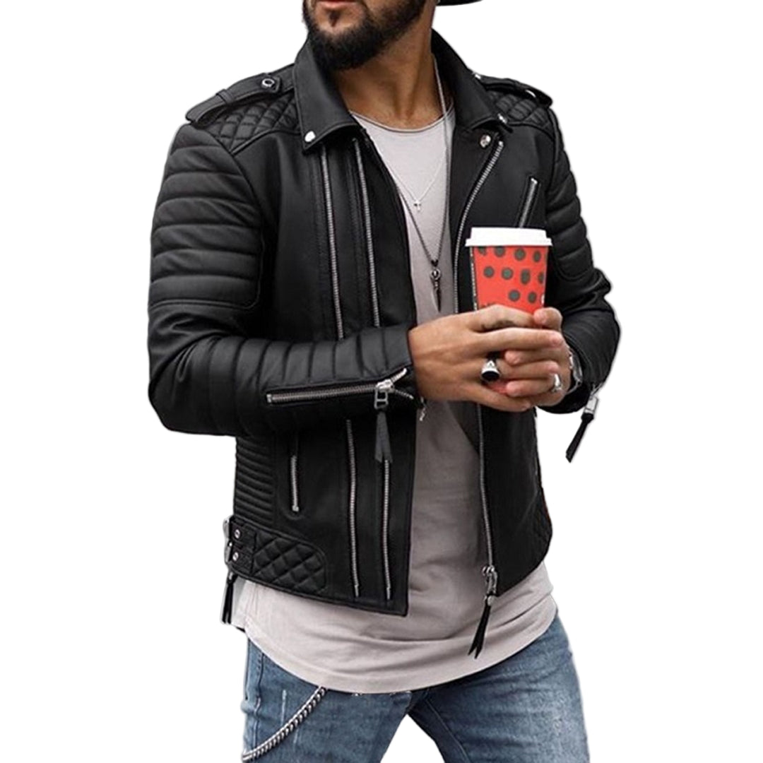 Veste en Cuir pour Homme au Style Moderne 0