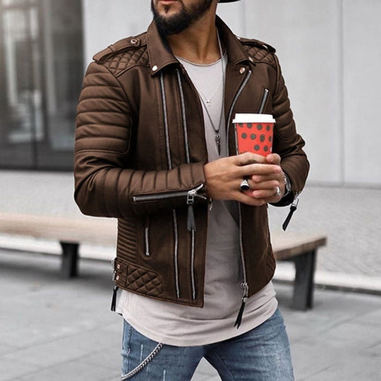 Veste en Cuir pour Homme au Style Moderne 1