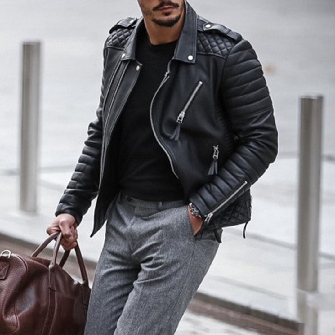 Veste en Cuir pour Homme au Style Moderne 3