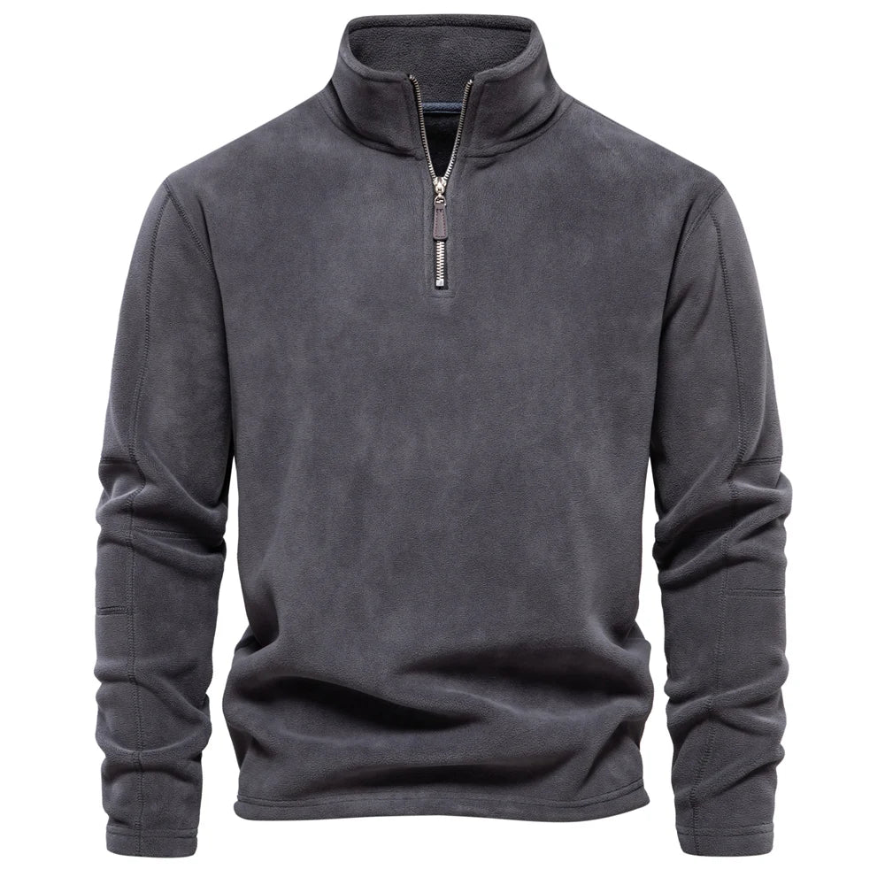 Veste en Fleece pour Hommes Col Zippé Décontractée Douce 0