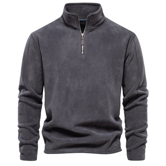 Veste en Fleece pour Hommes Col Zippé Décontractée Douce 0