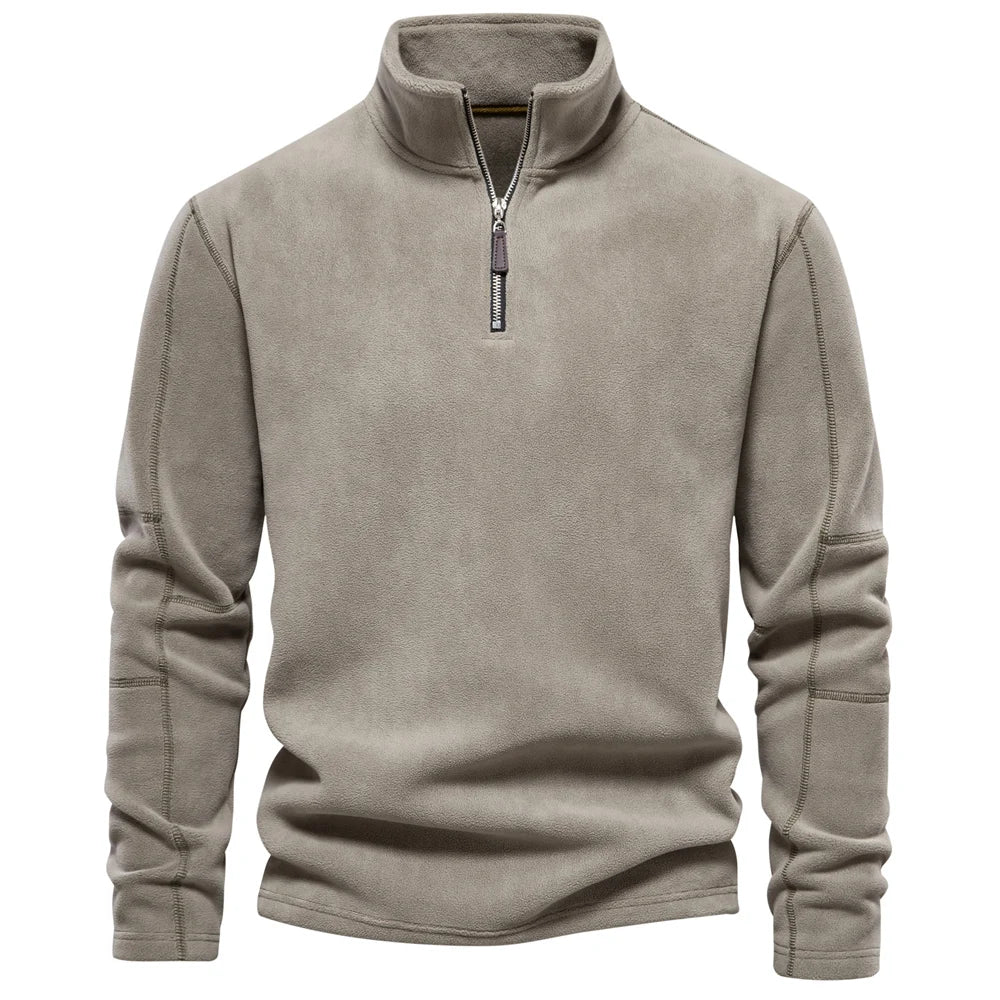 Veste en Fleece pour Hommes Col Zippé Décontractée Douce 10