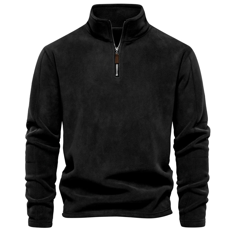 Veste en Fleece pour Hommes Col Zippé Décontractée Douce 12