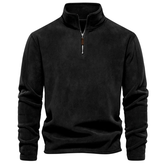 Veste en Fleece pour Hommes Col Zippé Décontractée Douce 12