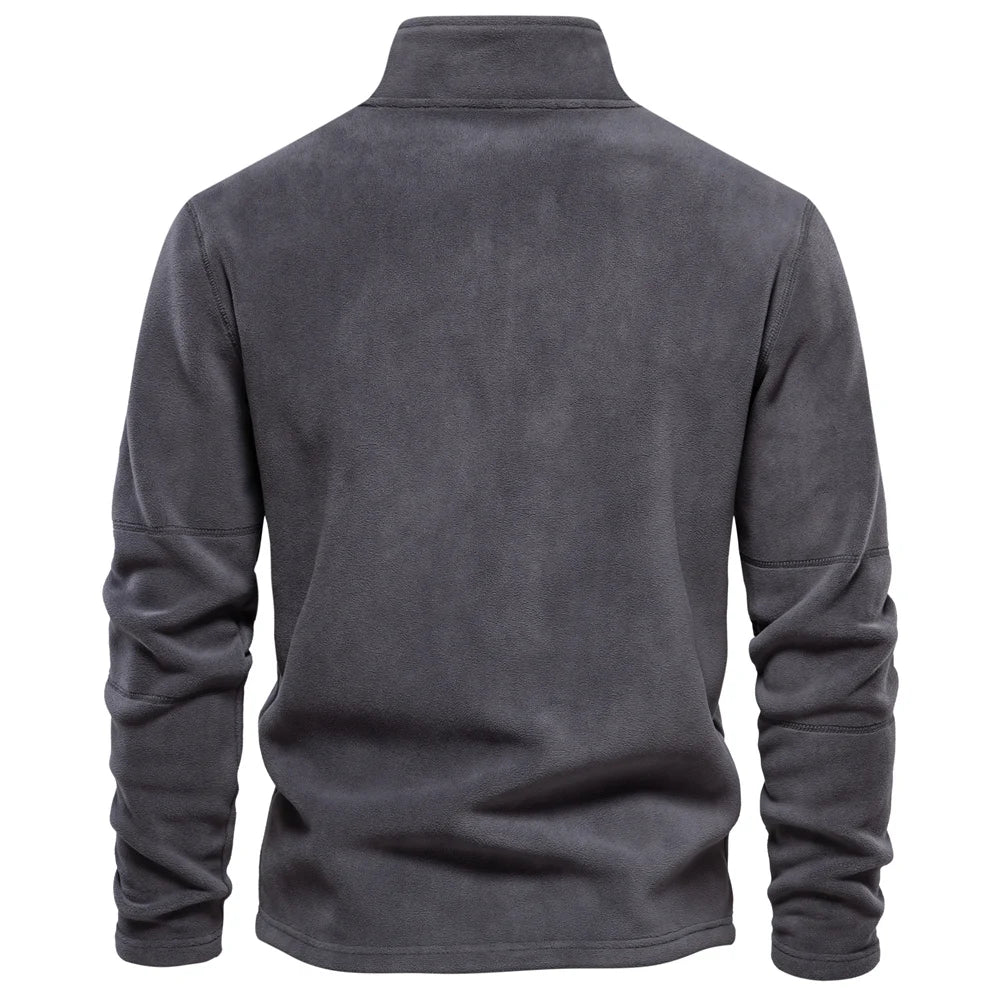 Veste en Fleece pour Hommes Col Zippé Décontractée Douce 2