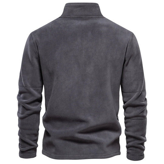 Veste en Fleece pour Hommes Col Zippé Décontractée Douce 2