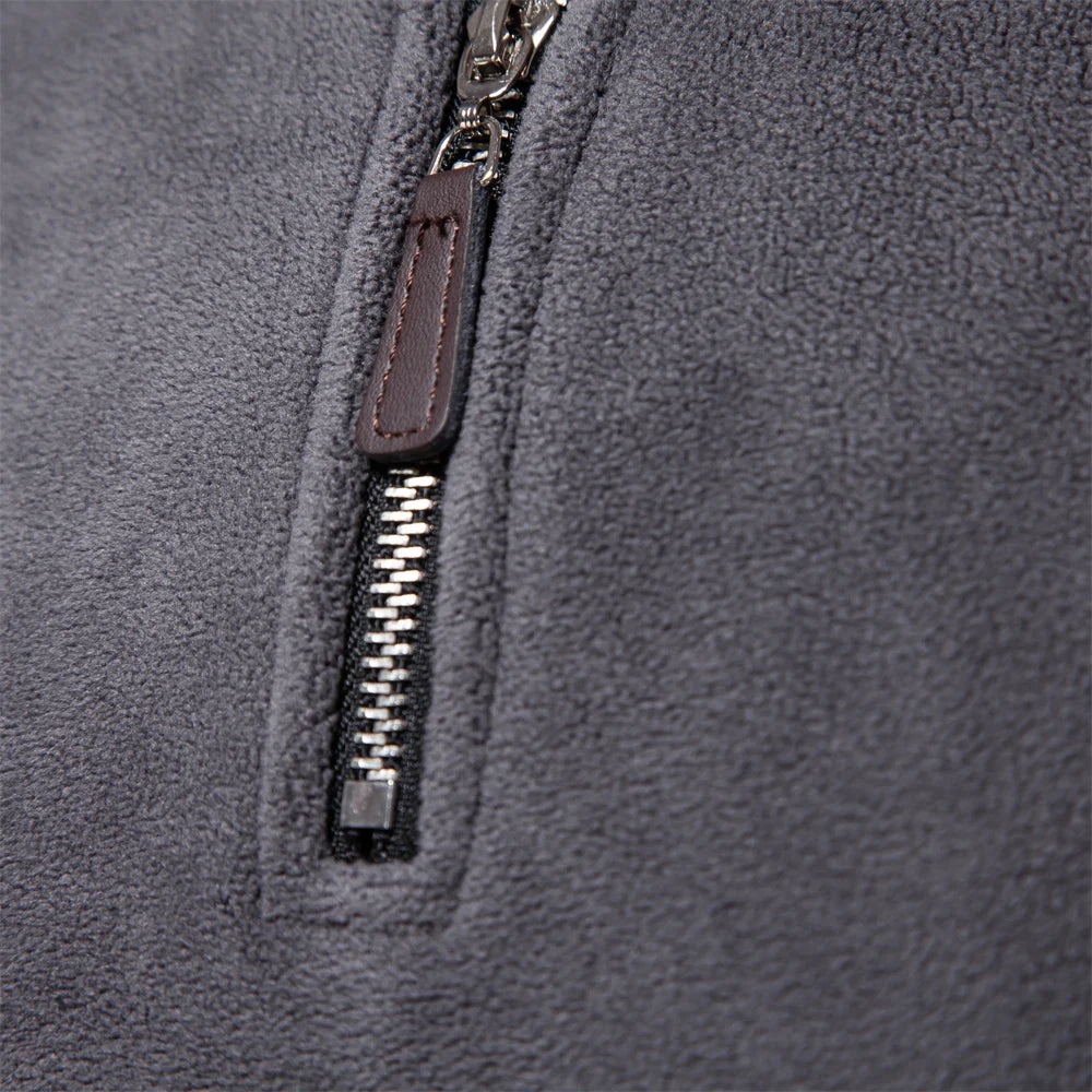 Veste en Fleece pour Hommes Col Zippé Décontractée Douce 3
