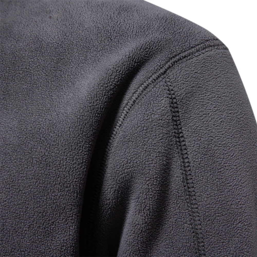 Veste en Fleece pour Hommes Col Zippé Décontractée Douce 4