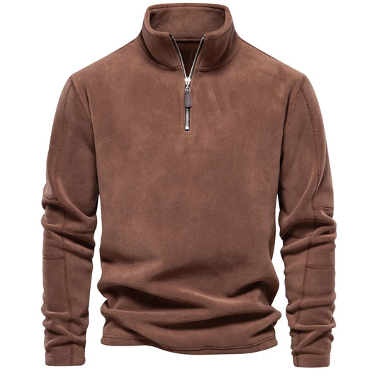 Veste en Fleece pour Hommes Col Zippé Décontractée Douce 6