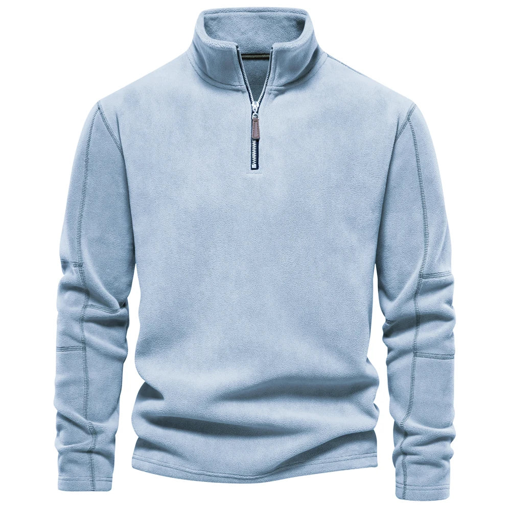 Veste en Fleece pour Hommes Col Zippé Décontractée Douce 7