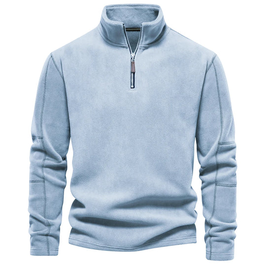 Veste en Fleece pour Hommes Col Zippé Décontractée Douce 7