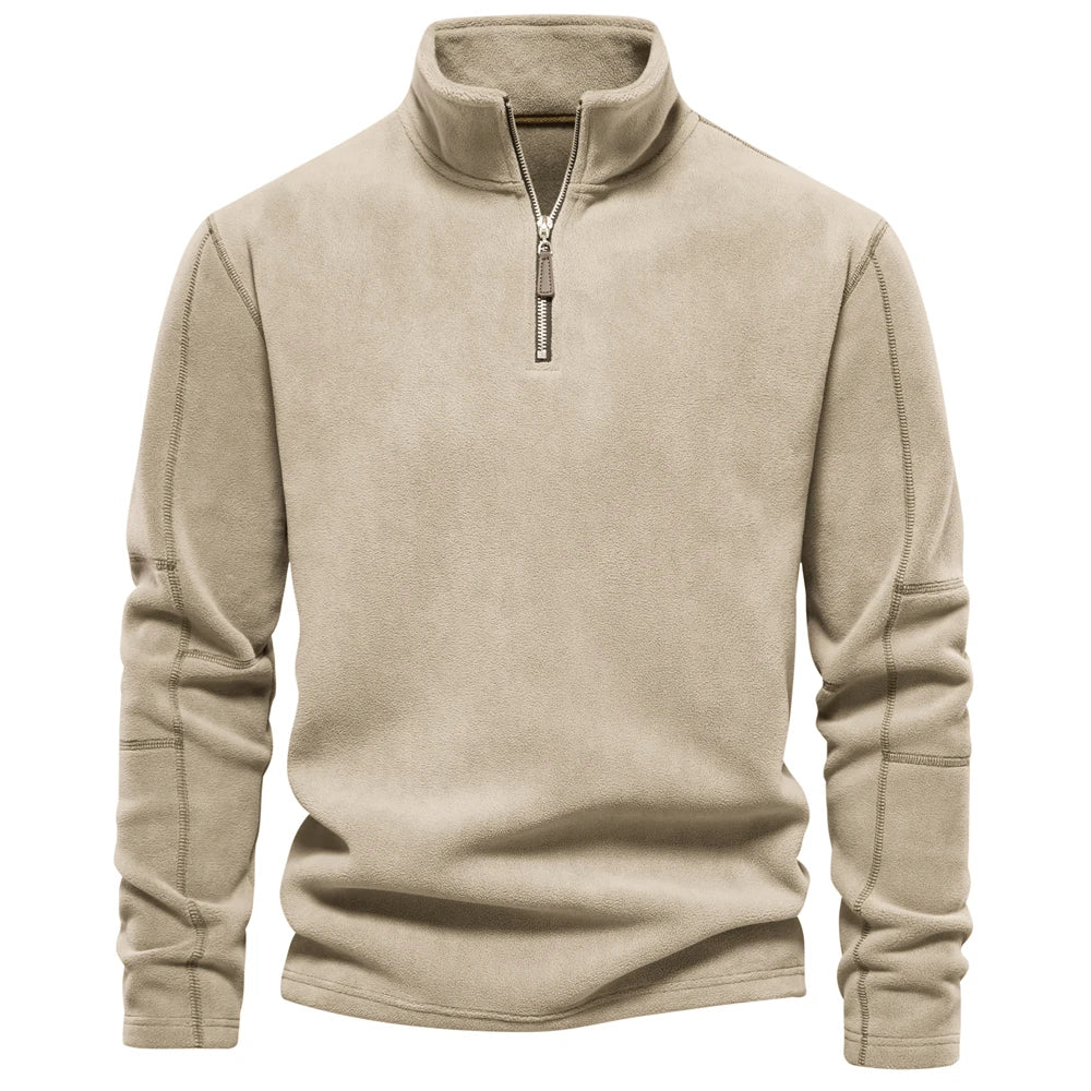 Veste en Fleece pour Hommes Col Zippé Décontractée Douce 8