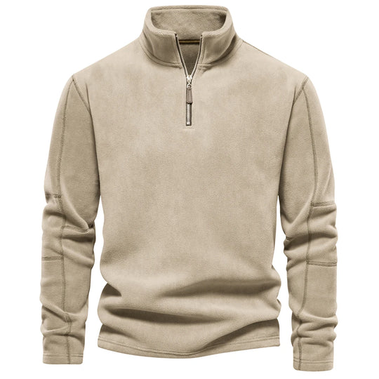 Veste en Fleece pour Hommes Col Zippé Décontractée Douce 8