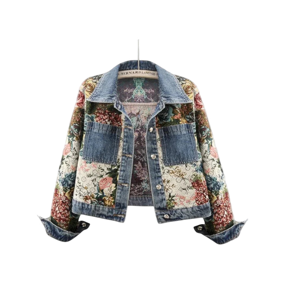 Veste en Jean Femme Style Boho Floral 0