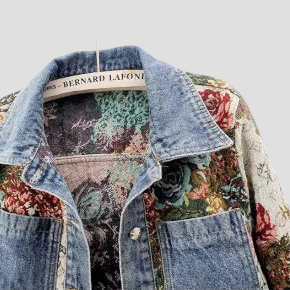 Veste en Jean Femme Style Boho Floral 1