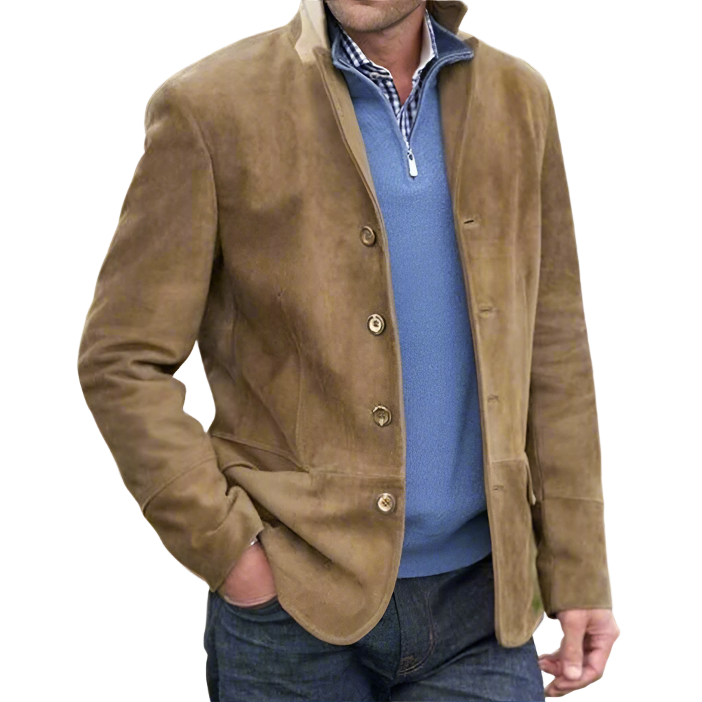 Veste en Suède pour Homme avec Coupe Ajustée 0