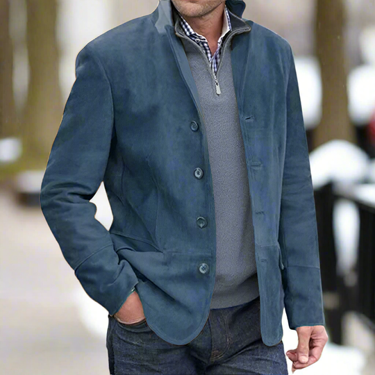 Veste en Suède pour Homme avec Coupe Ajustée 1