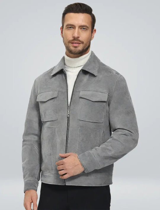 Veste en Suédine pour Homme Classique 1
