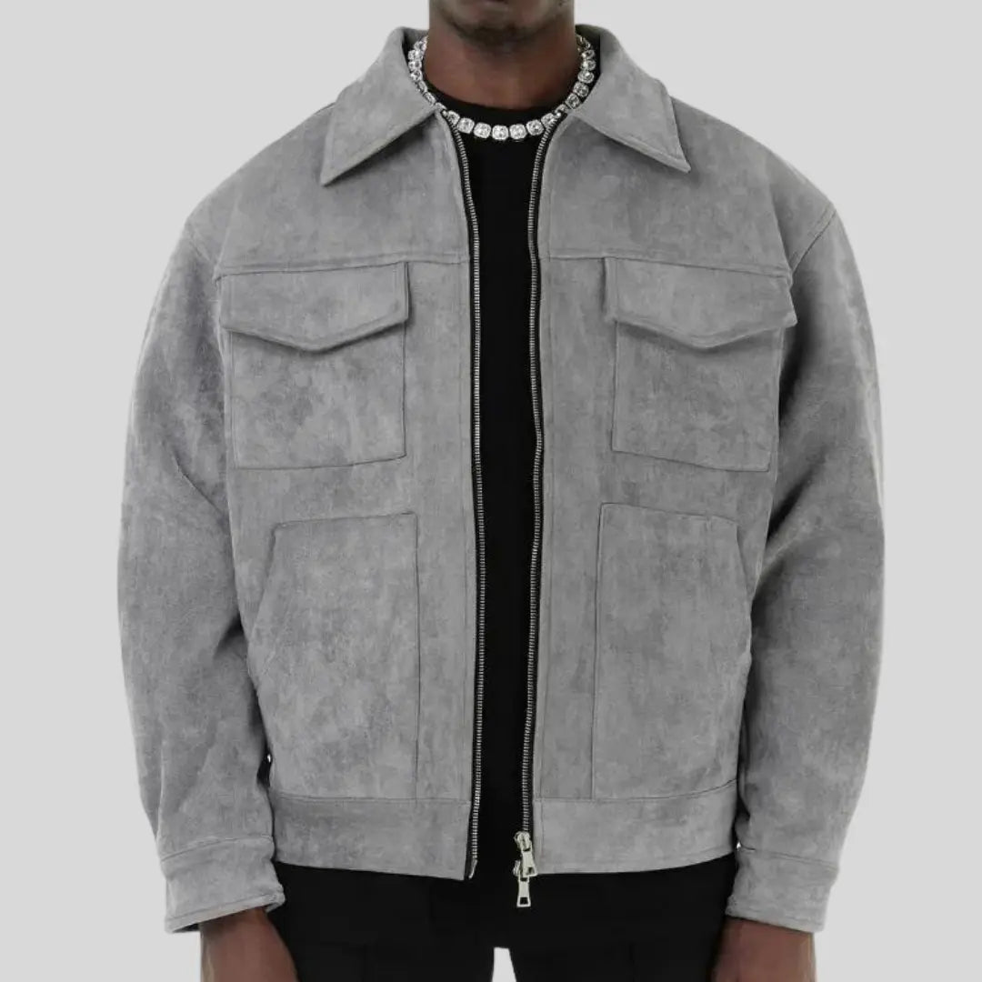 Veste en Suédine pour Homme Classique 2