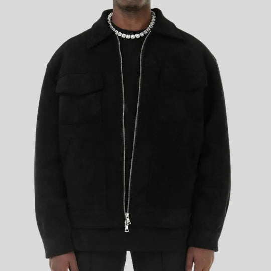 Veste en Suédine pour Homme Classique 3