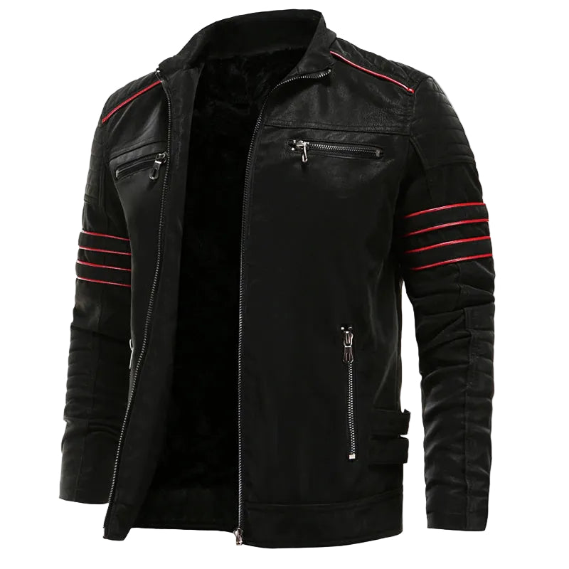 Veste en cuir pour homme style biker 0