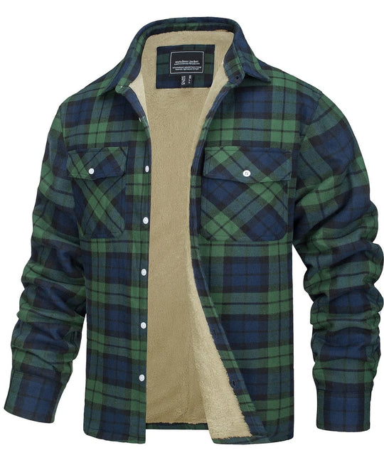 Veste en flanelle à carreaux pour homme, style coton 3