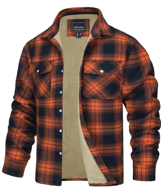 Veste en flanelle à carreaux pour homme, style coton 4
