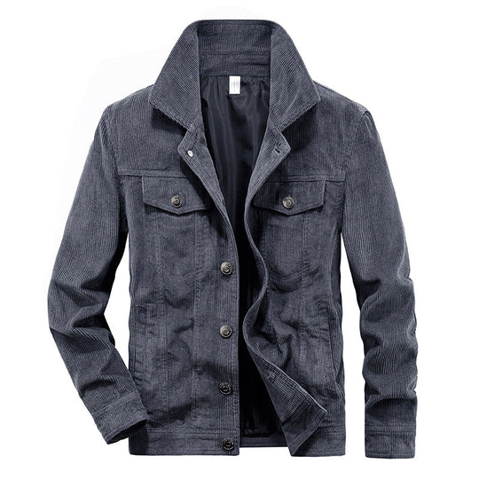 Veste pour Homme en Velours Côtelé Décontractée 4
