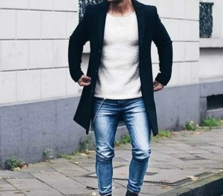 Veste pour Hommes Slim Fit en Laine Résistante au Vent 8
