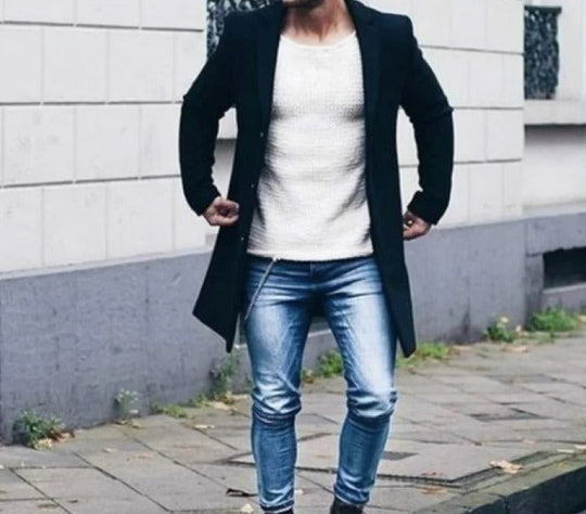 Veste pour Hommes Slim Fit en Laine Résistante au Vent 8