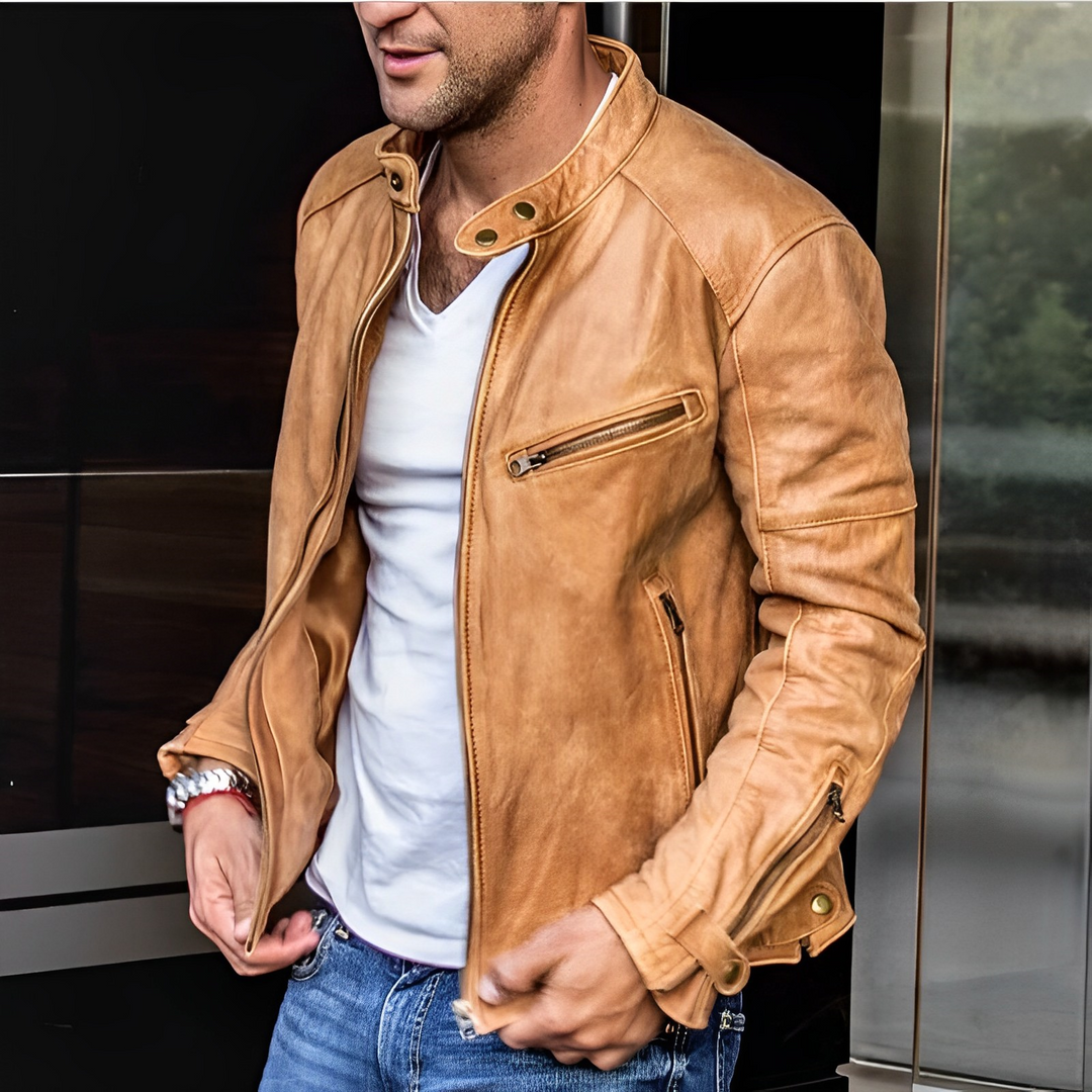 Veste pour Hommes à Col Montant Vintage 2