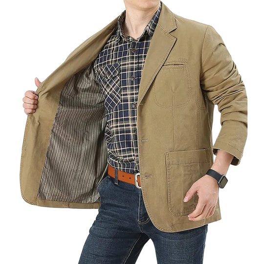 Veste pour hommes Vintage à Col Inversé 0
