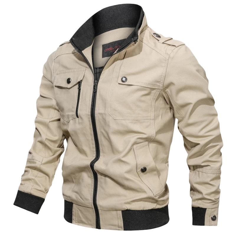 Veste pour hommes à col montant et poches zippées 0