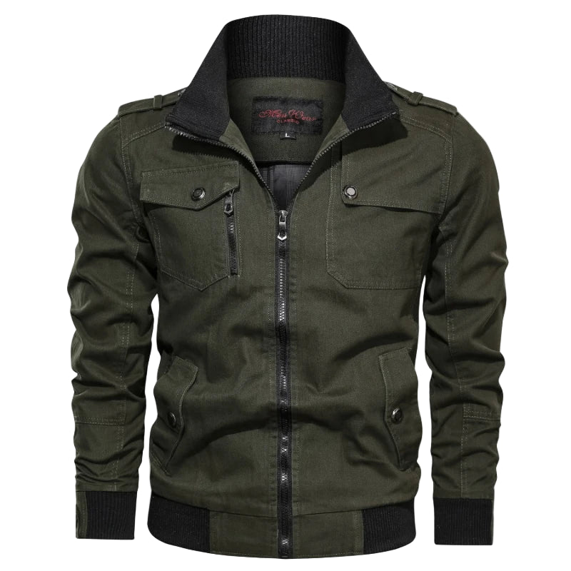 Veste pour hommes à col montant et poches zippées 1