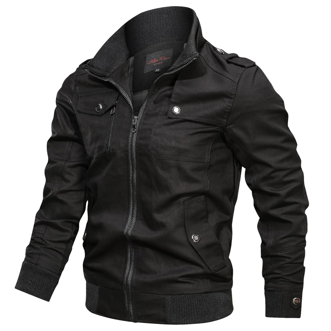 Veste pour hommes à col montant et poches zippées 4