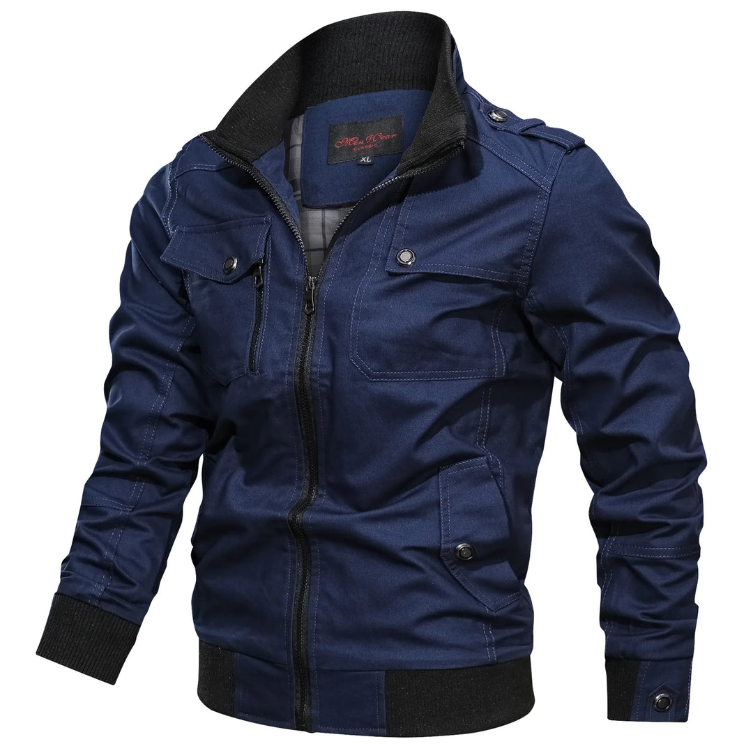 Veste pour hommes à col montant et poches zippées 9
