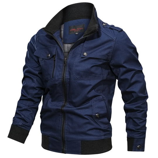 Veste pour hommes à col montant et poches zippées 9