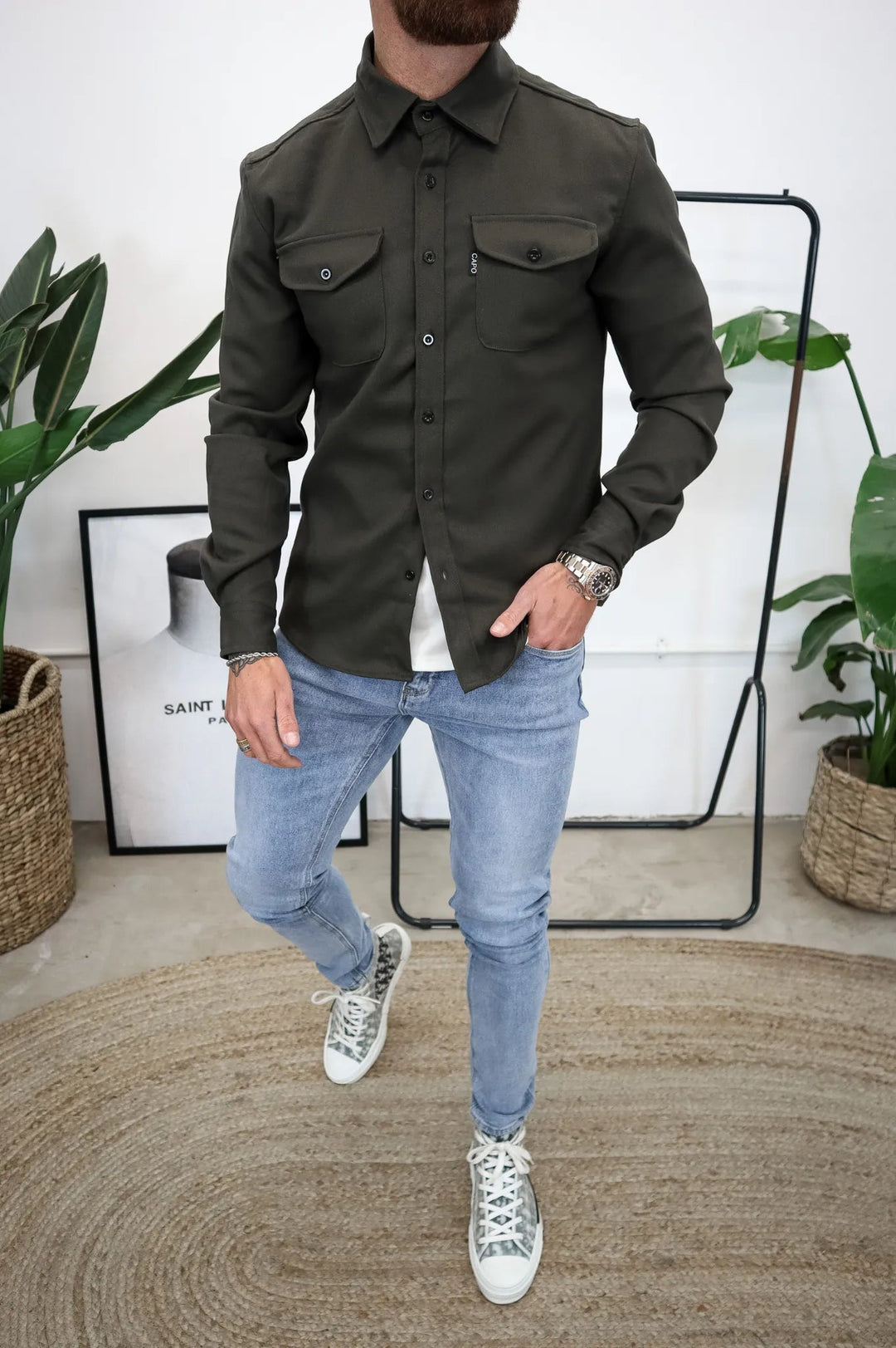 Veste pour hommes moderne à boutons 4