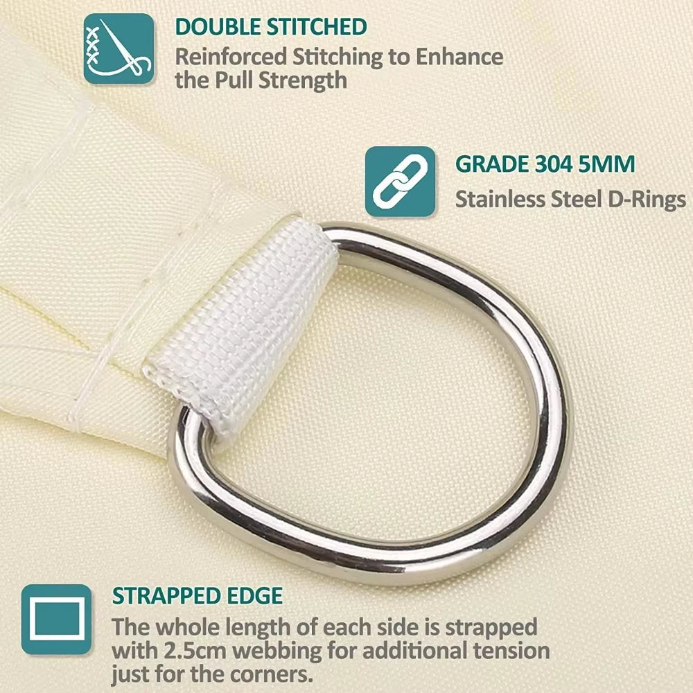 Voile D'Ombrage Rectangulaire Imperméable Avec Protection UV Pour Extérieur 2