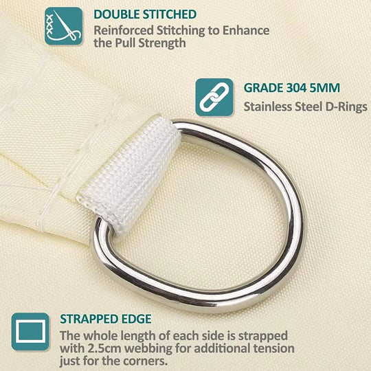 Voile D'Ombrage Rectangulaire Imperméable Avec Protection UV Pour Extérieur 2