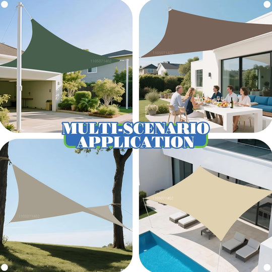 Voile D'Ombrage Rectangulaire Imperméable Avec Protection UV Pour Extérieur 3