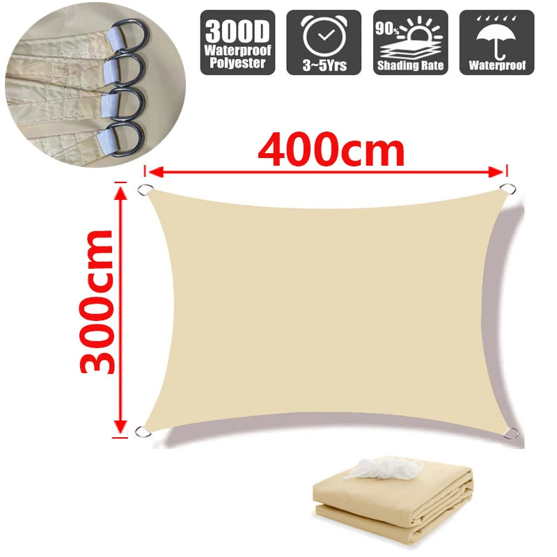 Voile d'ombrage extérieur carré et rectangulaire résistant aux UV 10