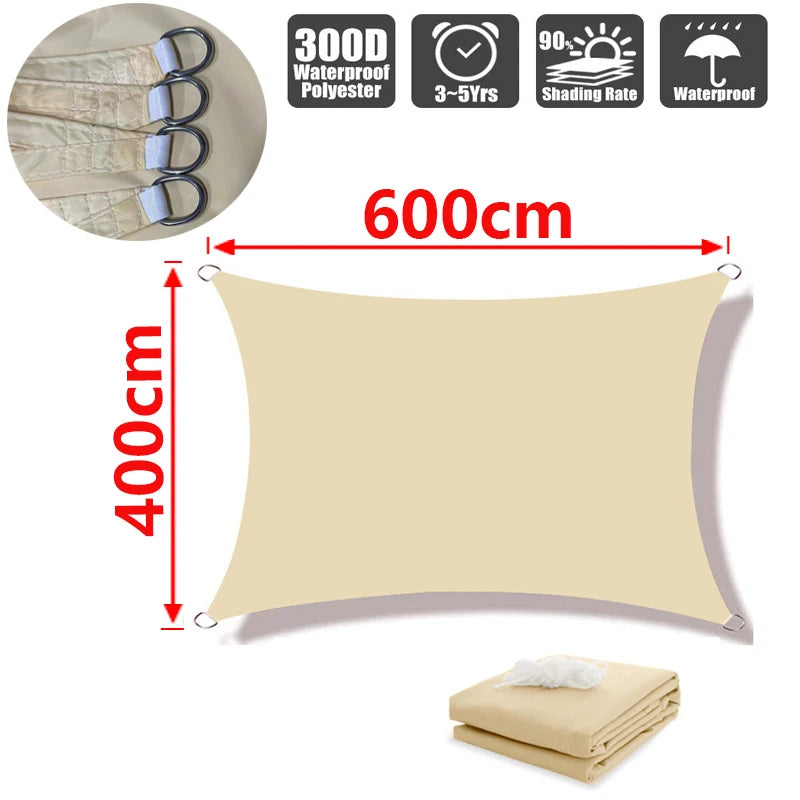 Voile d'ombrage extérieur carré et rectangulaire résistant aux UV 16